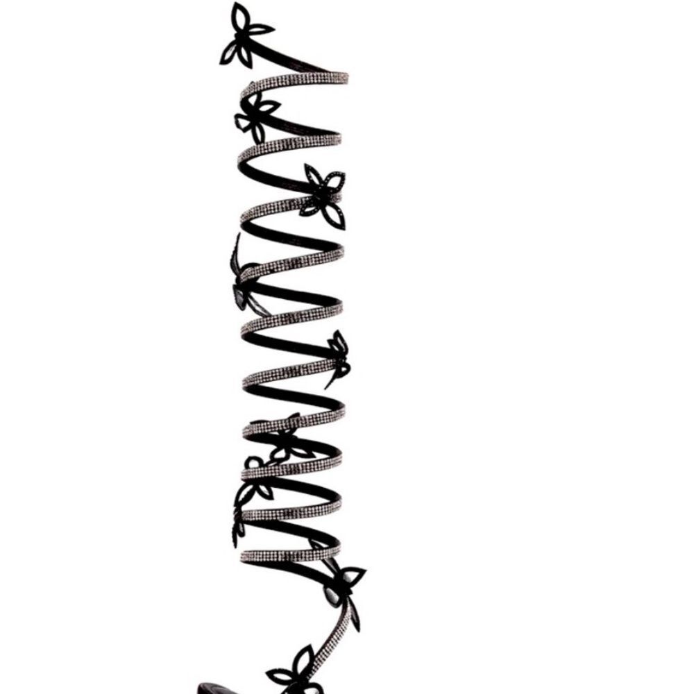 Silver and Black Strappy Butterfly Heels - Picture 2 of 3